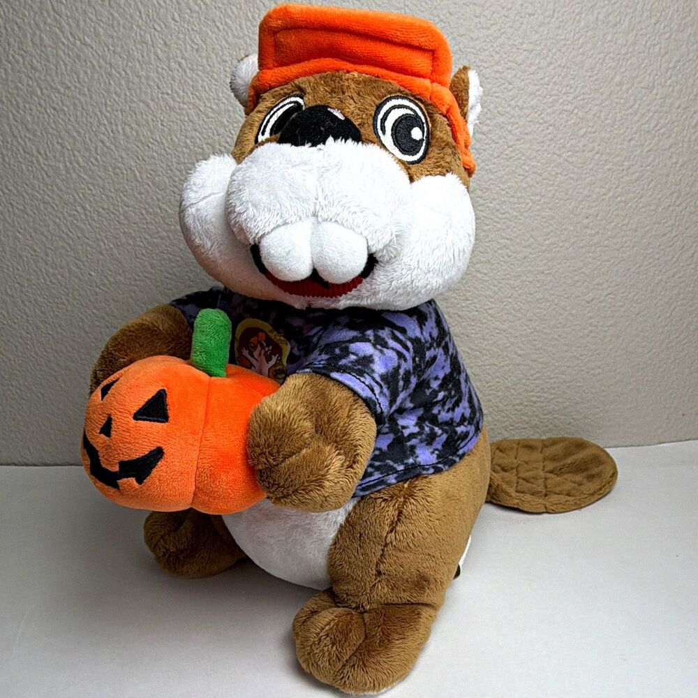 Buc-ee's Hey Boo Halloween Beaver Plush Stuffed Animal Pumpkin Washable 10”